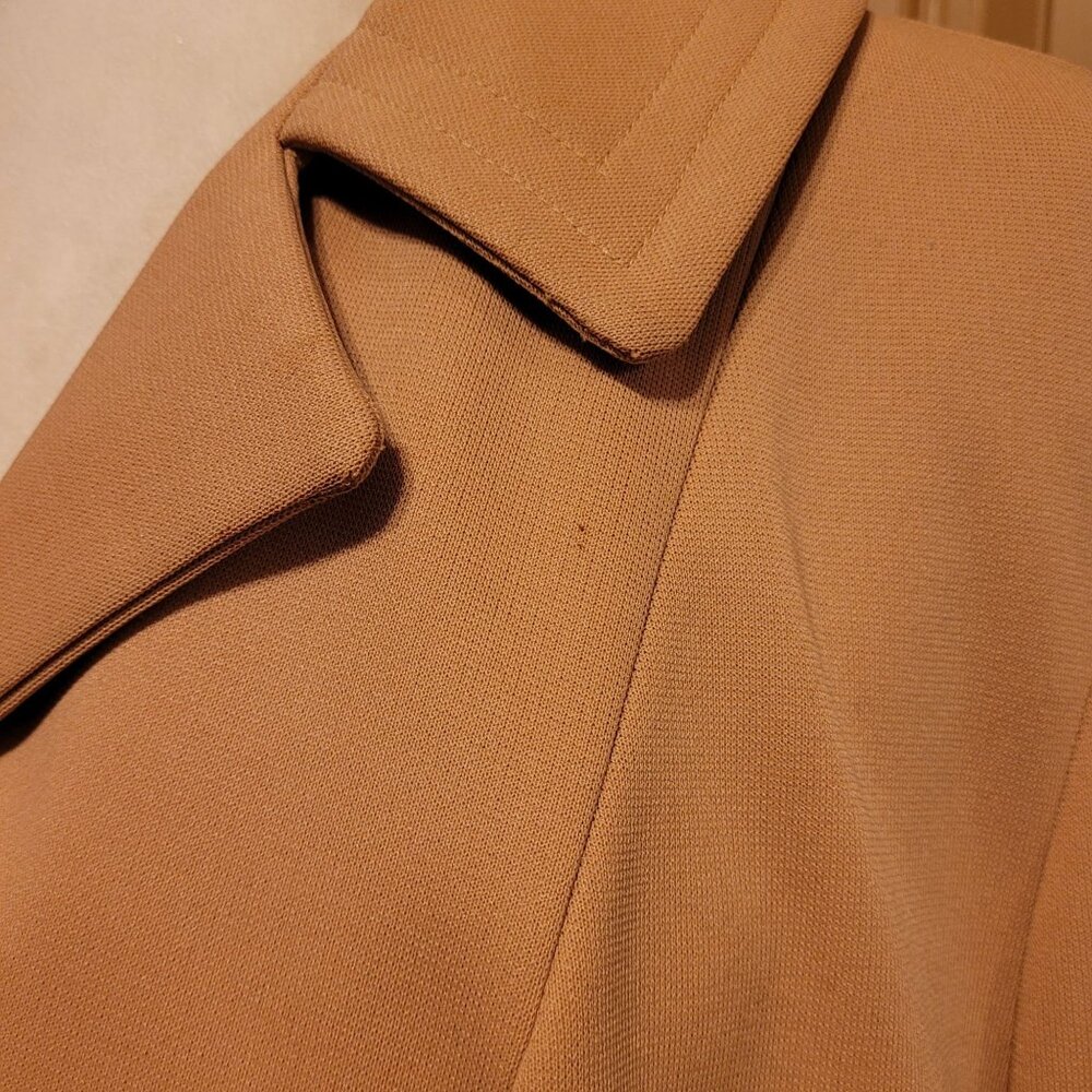 Vintage Montgomery Ward 1970s Women's Small Camel Color Coat A-line Collared - Picture 8 of 10